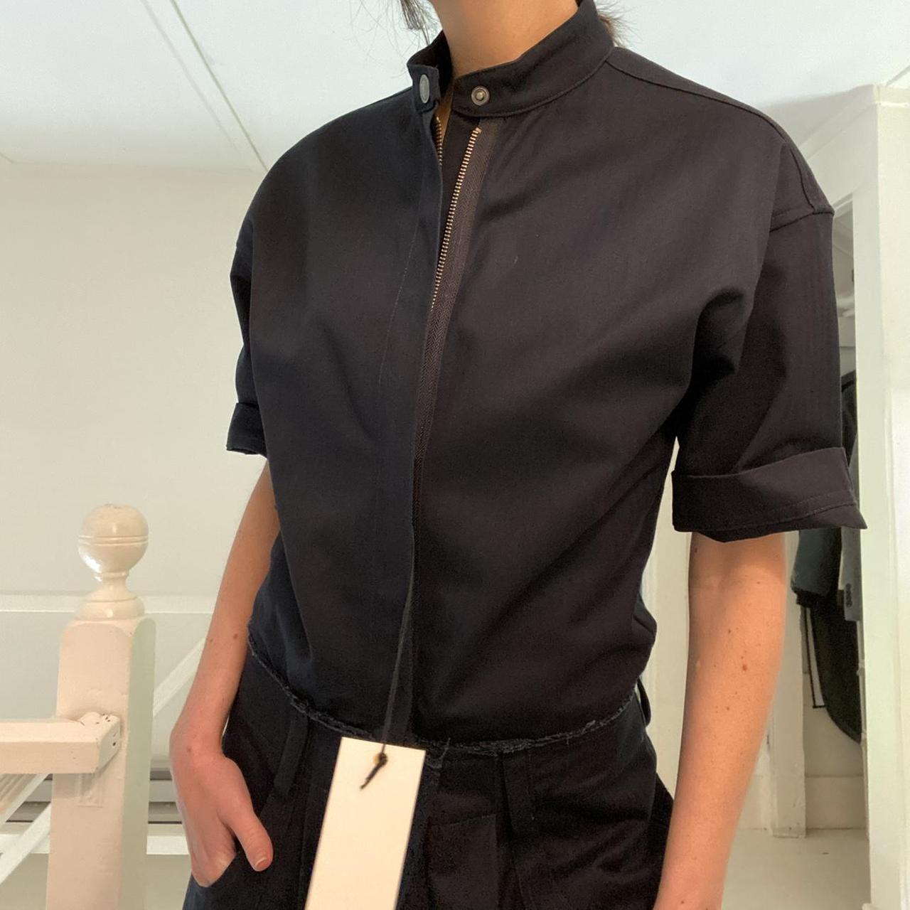 Rivet Utility New Yorker Canvas Mandarin Collar Jumpsuit in Navy NWT Size M