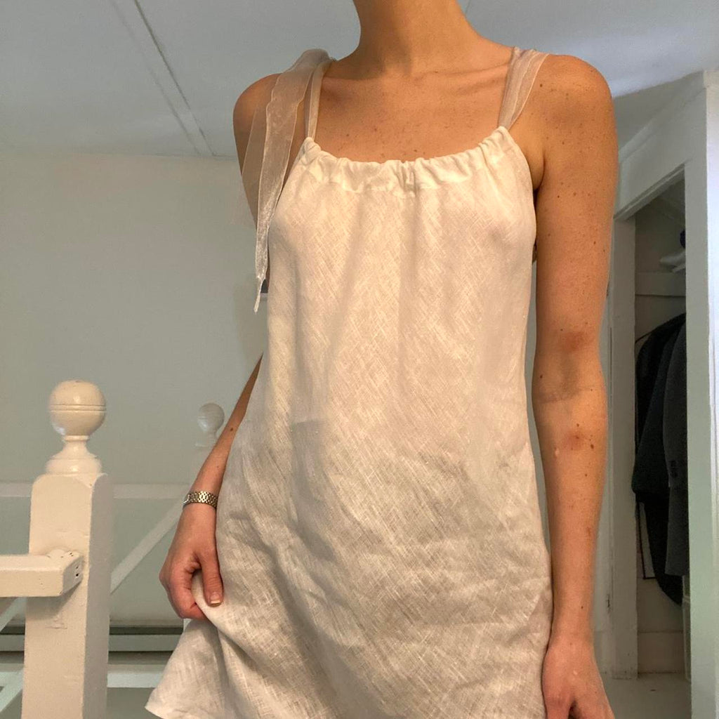 Divertimento Organza Strap Linen Tunic Top Size 1