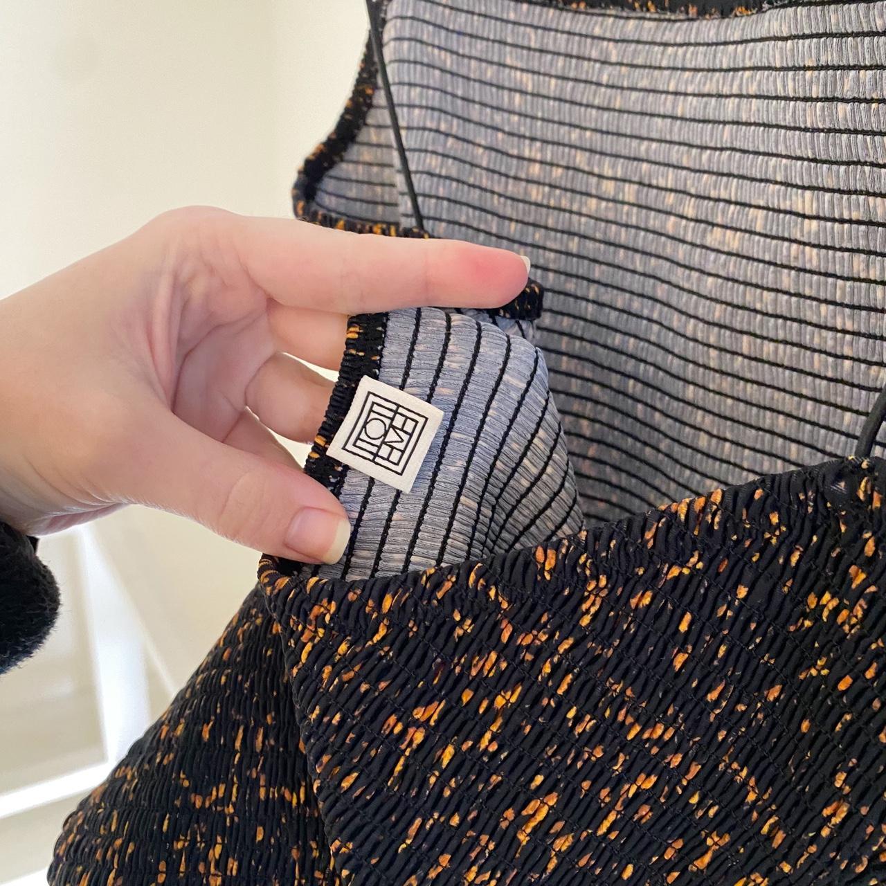 Toteme One Piece Smocked Swimsuit in Tortoise Size XL