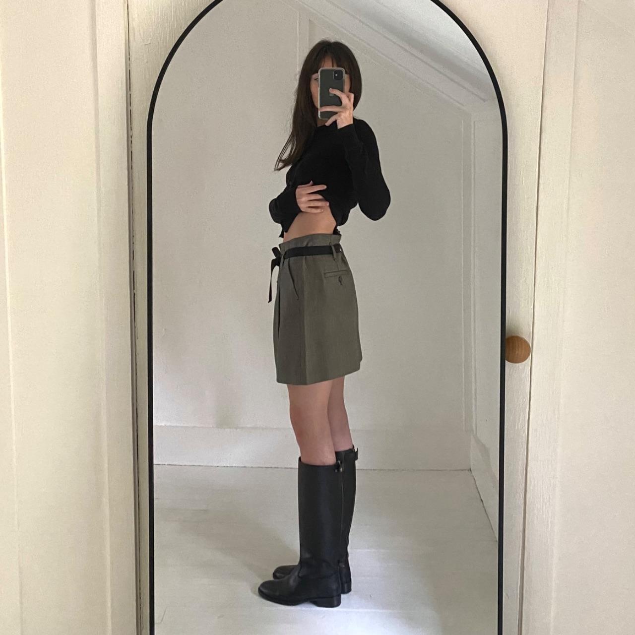 Gap Vintage Y2K Wool Belted Mini Skirt Size 1