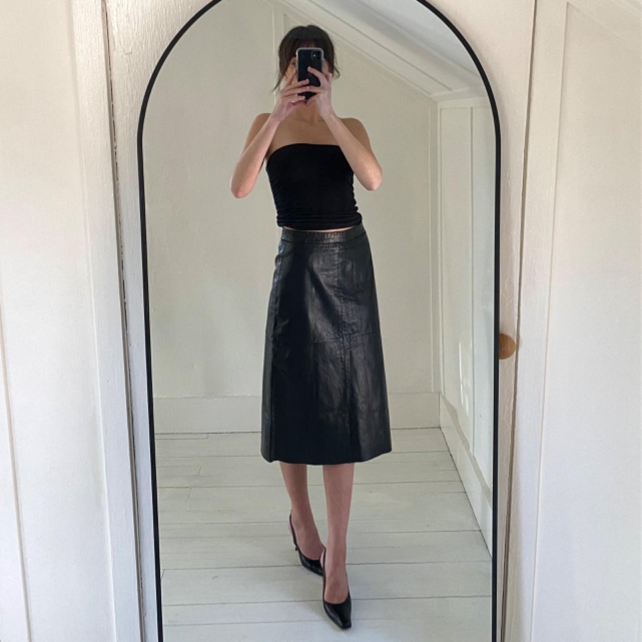 Gap Vintage ‘00 Leather Midi Skirt Size 1