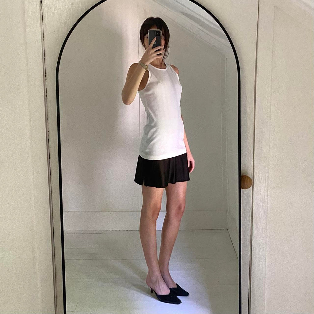 Helmut Lang Stacked Logo Tank Top in Chalk White Size S