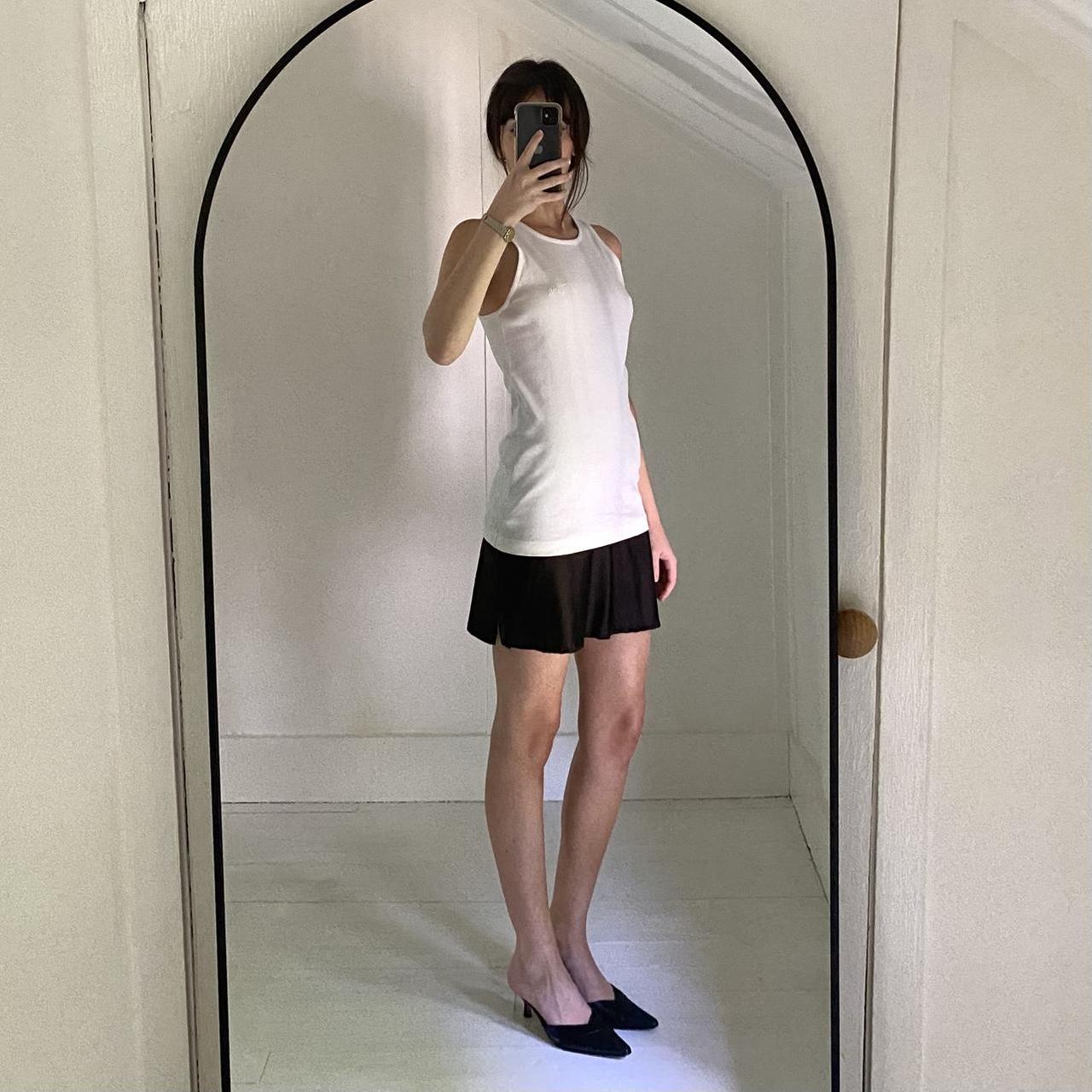 Helmut Lang Stacked Logo Tank Top in Chalk White Size S