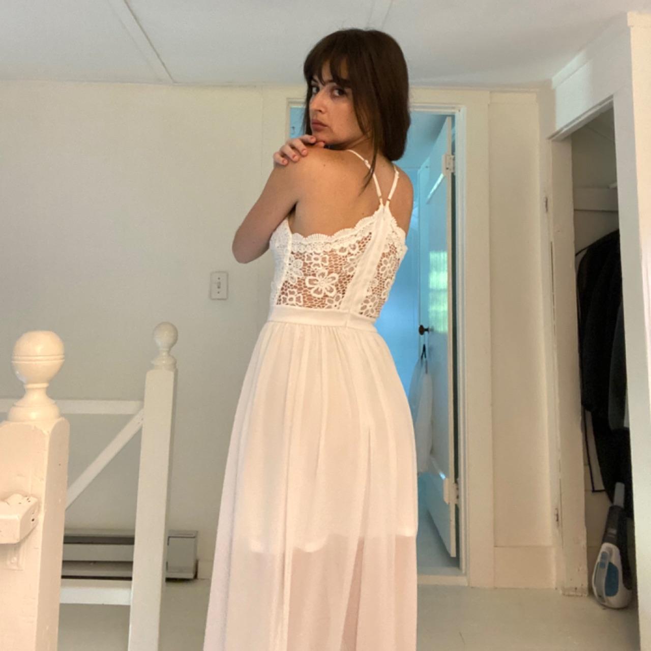 No Boundaries Crochet Trim Sheer Maxi Dress Size S