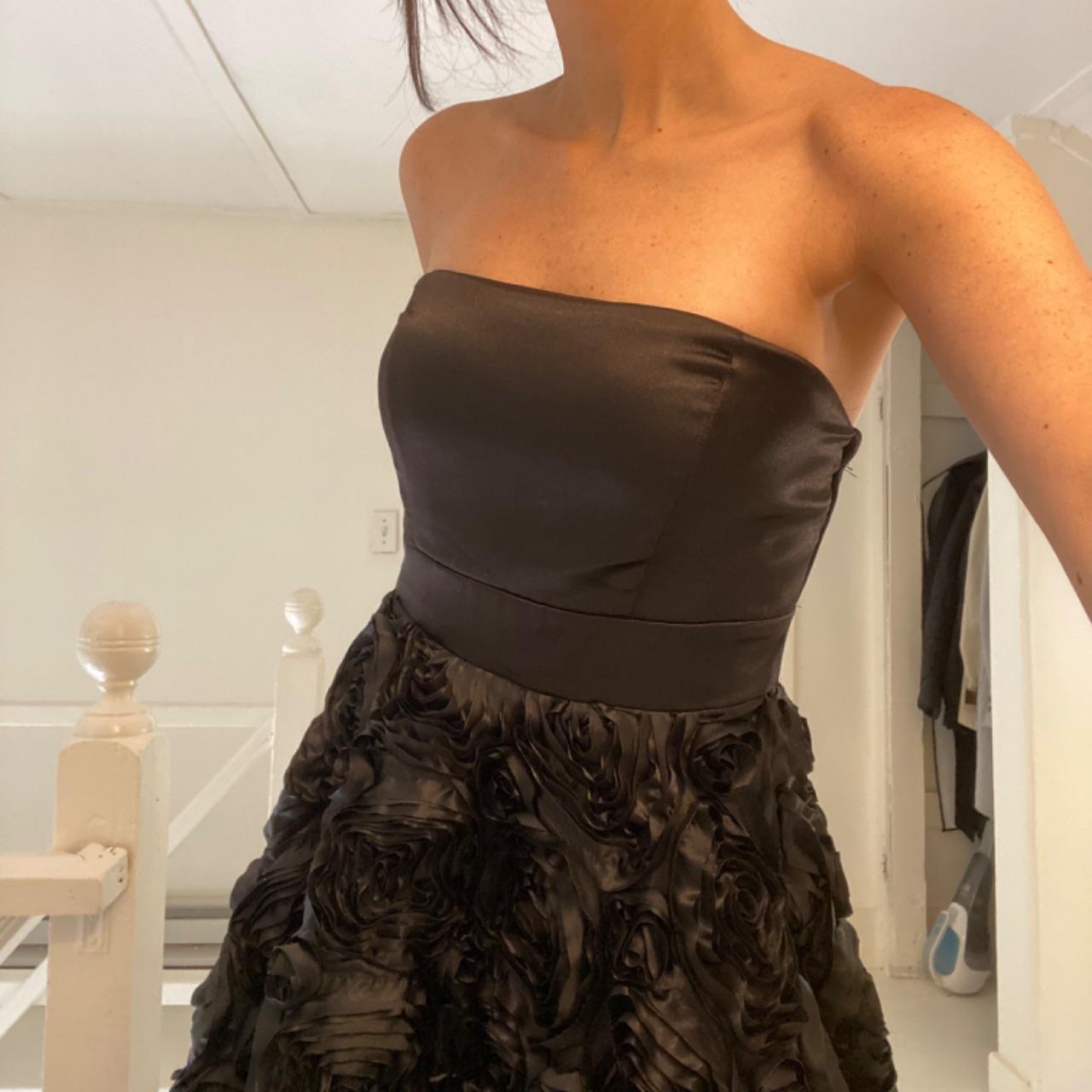 Christopher Straub Vintage Y2K Satin Rosette Strapless Mini Dress Size 5
