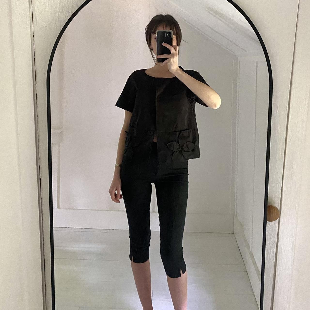 DKNY Vintage Y2K Floral Appliqué Short Sleeve Jacket Size P