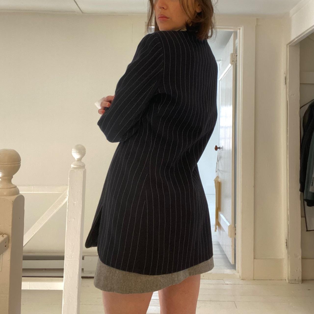 The Works Saks Fifth Avenue Vintage 80s Collarless Pinstripe Blazer Size 4