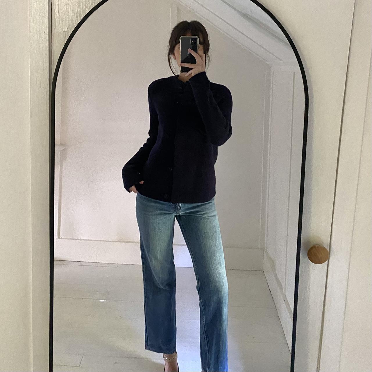 Boden Claudia Cotton Wool Cropped Cardigan in Navy Size 6