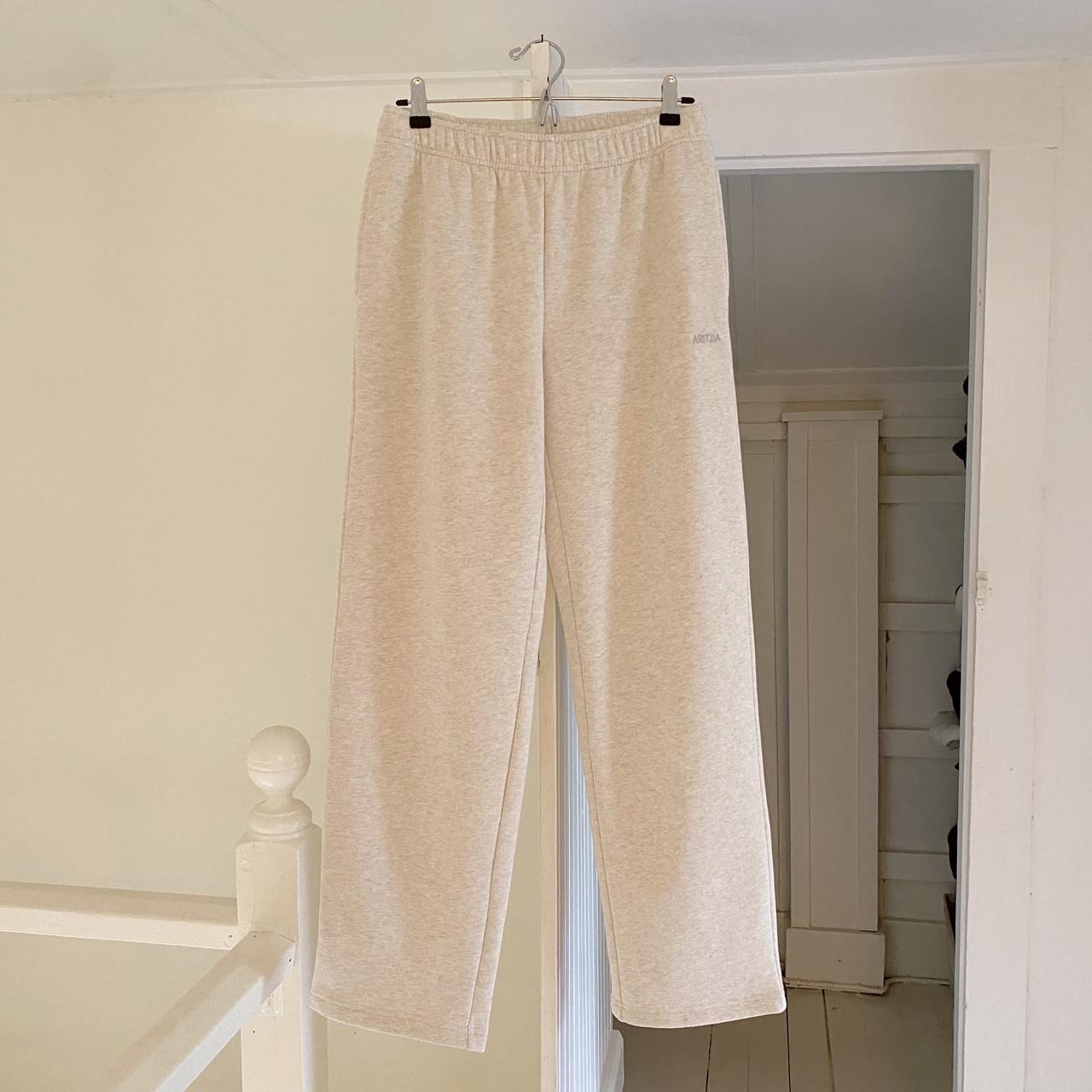 Aritzia Cozy SweatFleece Mega Straight Sweatpant in Heather Light Oatmeal NWT S