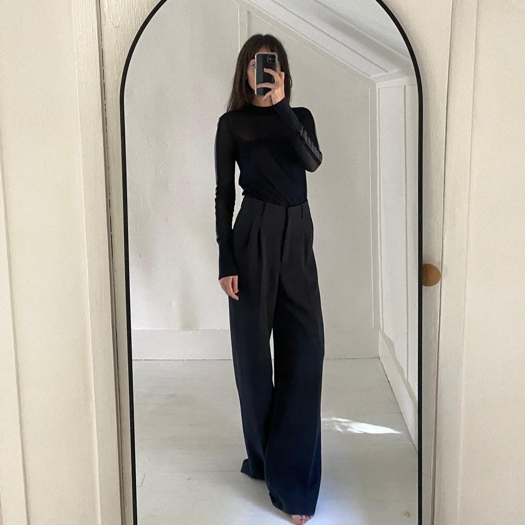 Sportmax Sheer Mesh Mock Neck Top Size XS