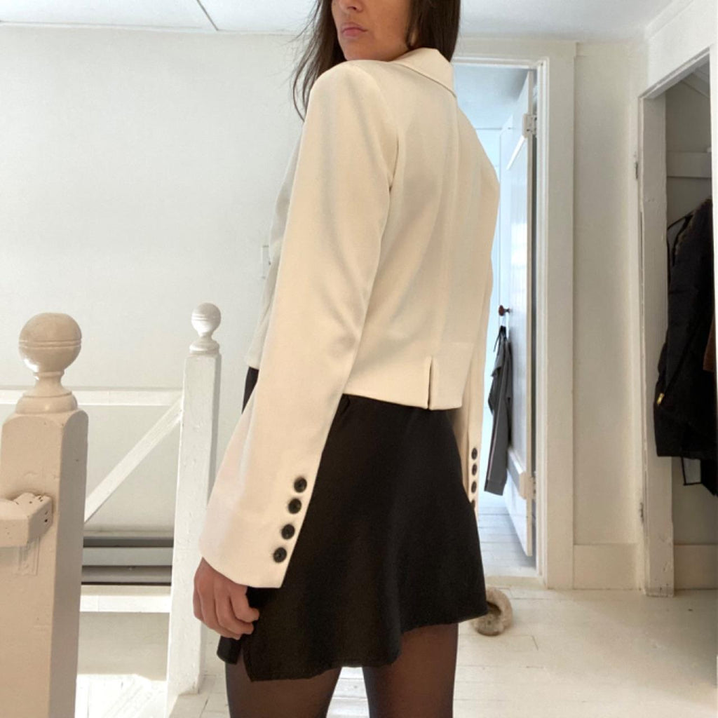 Fleur Du Mal Cropped Blazer Jacket in Spring Ivory Size 4