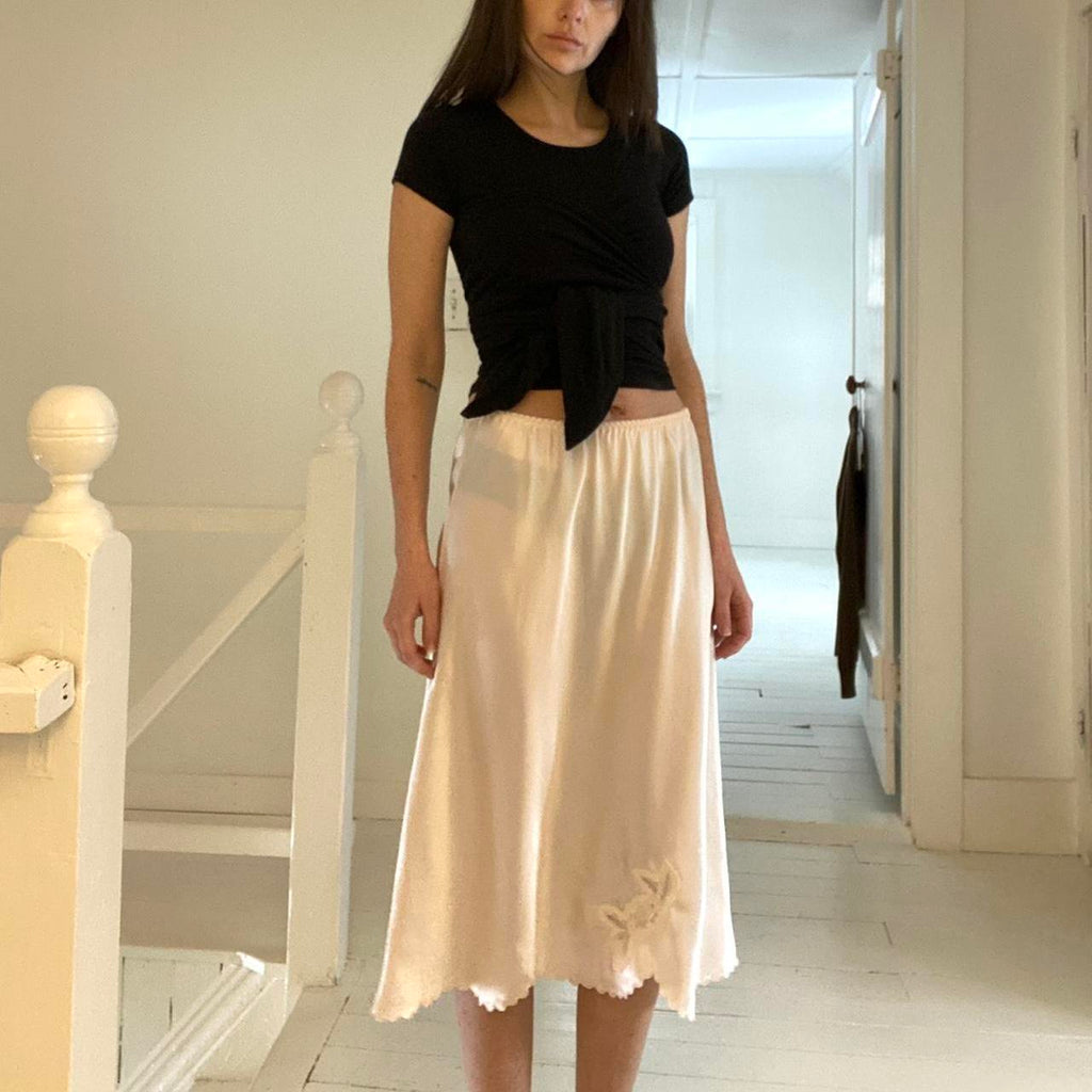 Barbizon Vintages 80s Satin Midi Slip Skirt Size M