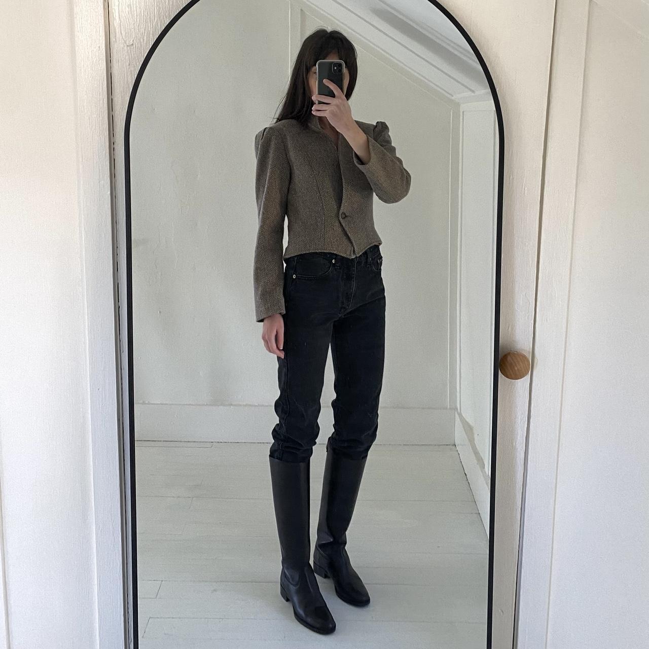 Body English Vintage 80s Wool Herringbone Blazer Jacket Size 9/10