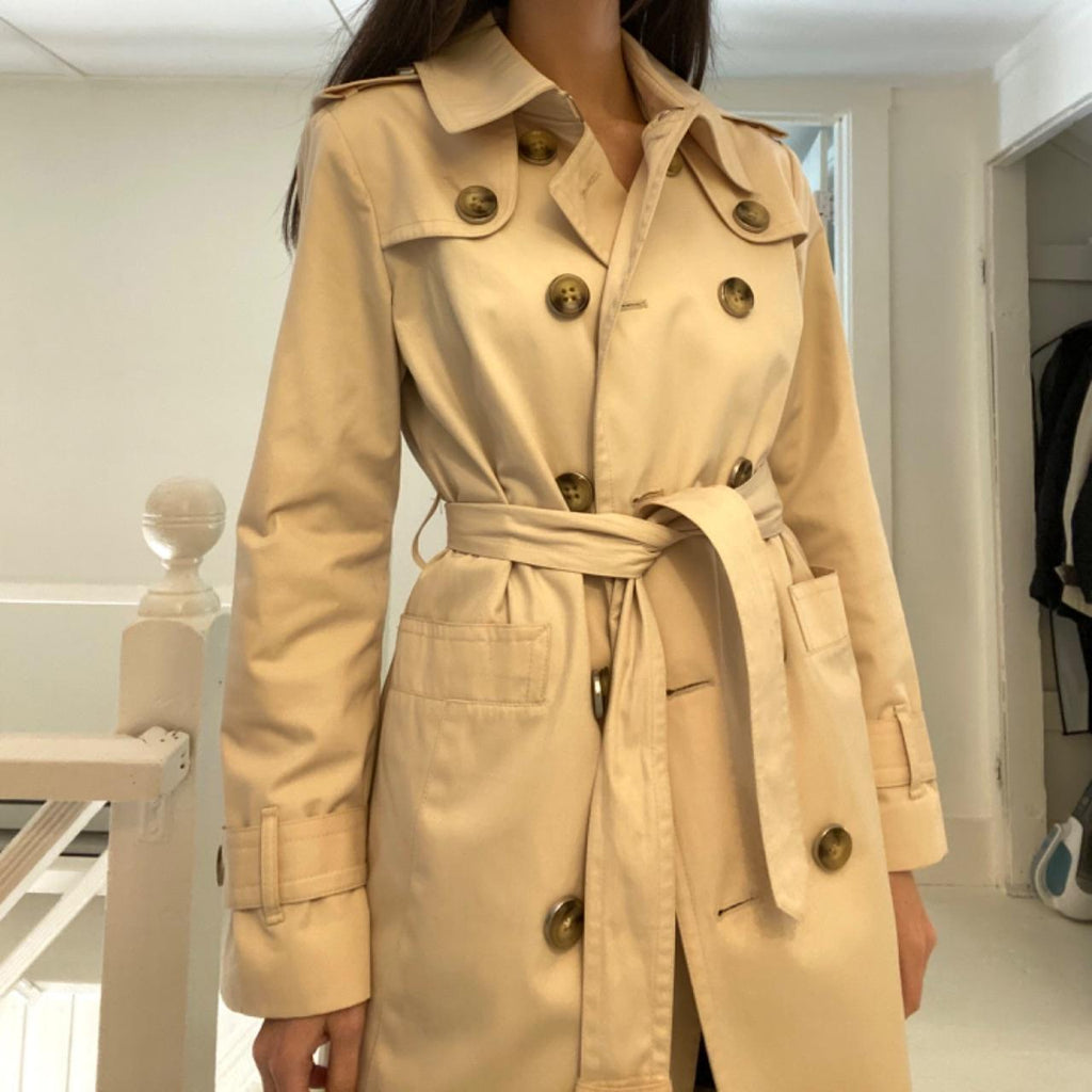 London Fog Double Breasted Trench Coat Size PXS