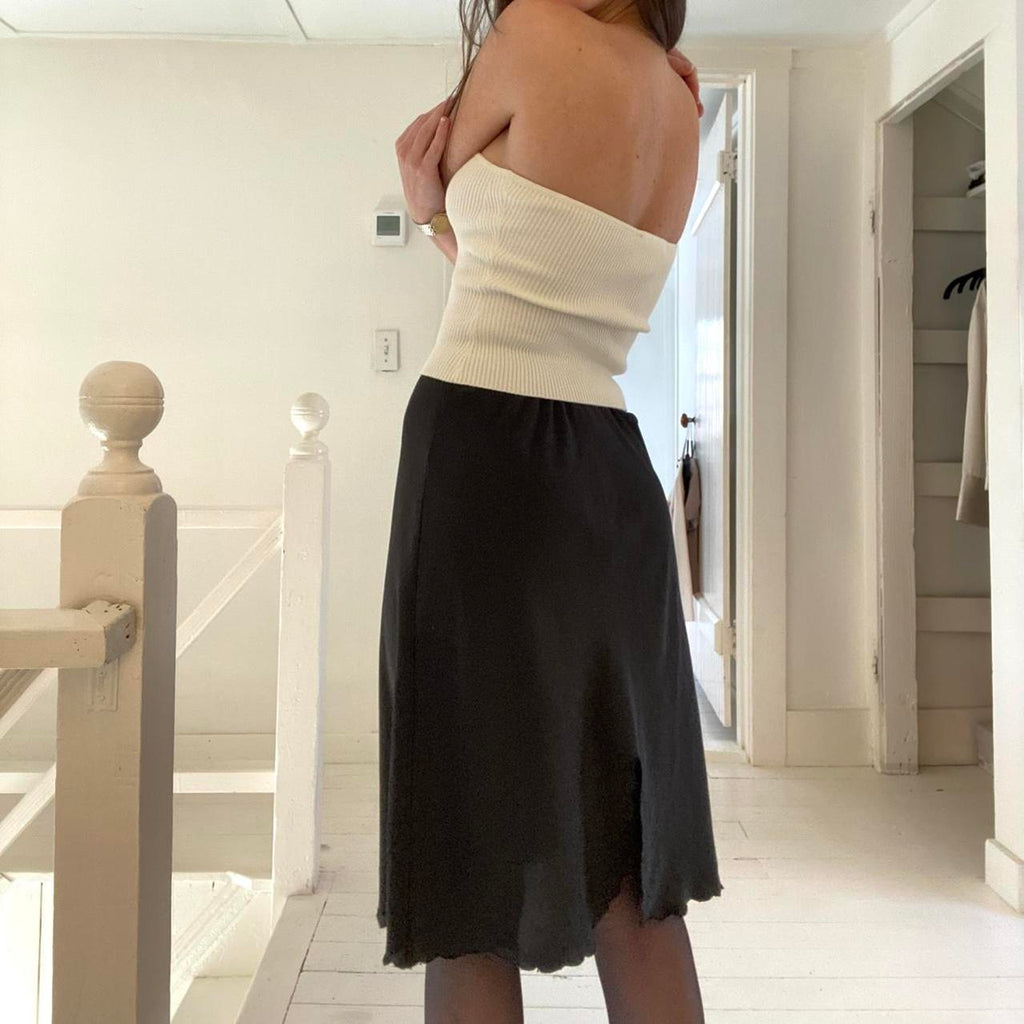 Sara Beth Vintage 80s Satin Midi Slip Skirt Size S