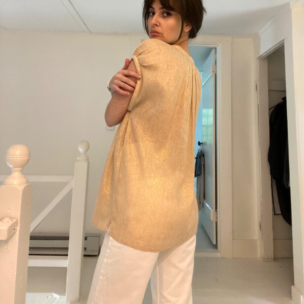 Soeur Voisine Metallic Button Up Shirt Size FR 40