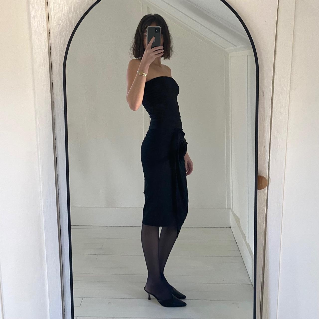 Donna Karan Collection Ruched Vintage Wool Jersey Rosette Wrap Skirt NWT Size P