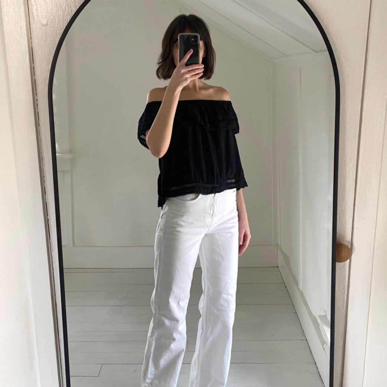 Wilfred / Aritzia Hollande Off Shoulder Eyelet Blouse Size XS