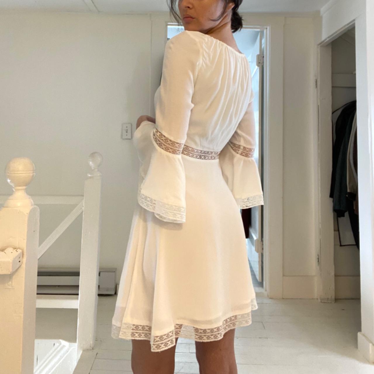 For Love & Lemons Angelina Lace Trim Mini Dress in Ivory NWT Size XS