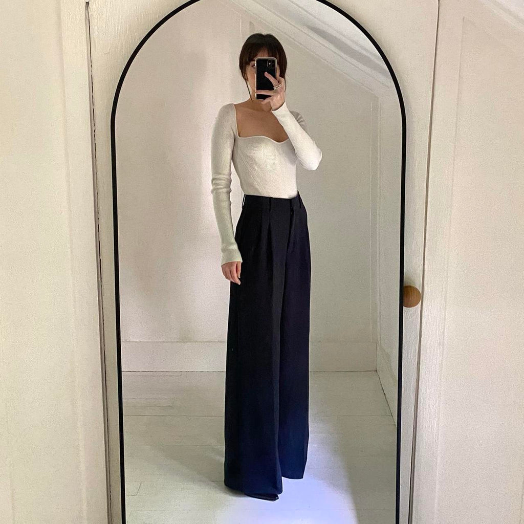 One Grey Day Seville Sweetheart Neck Knit Bodysuit Size S