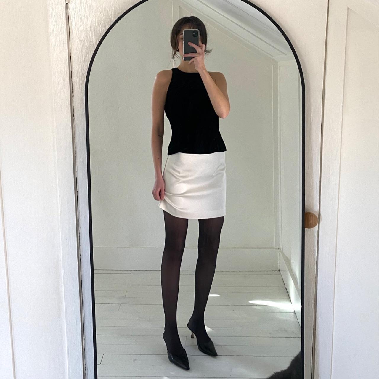 Ann Taylor Vintage 90s Silk Velvet Back Crystal Button High Neck Top Size 2P NWT