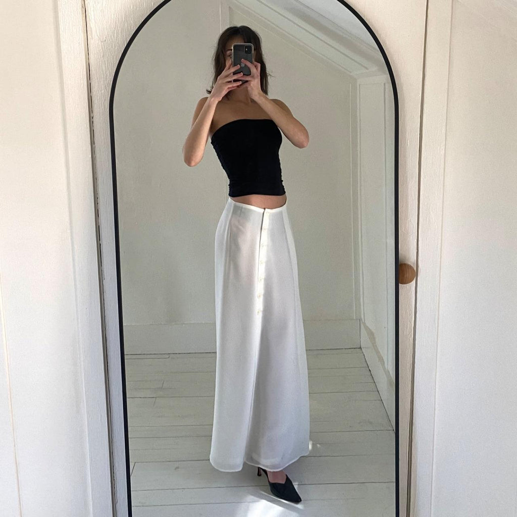 Compagnie Internationale Express Vintage 90s Button Front Maxi Skirt Size 9/10
