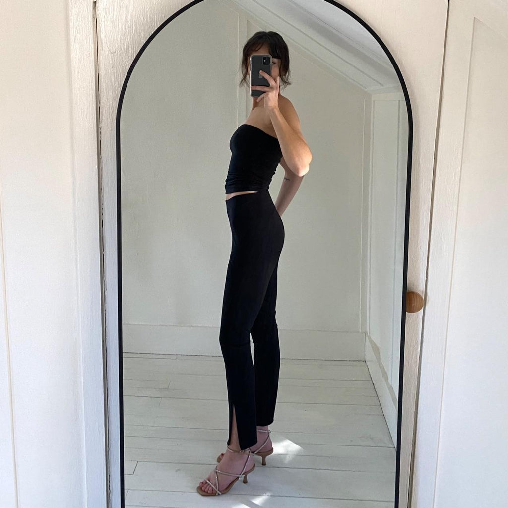 Theory Seamed Slit Legging in Black Precision Ponte Size P