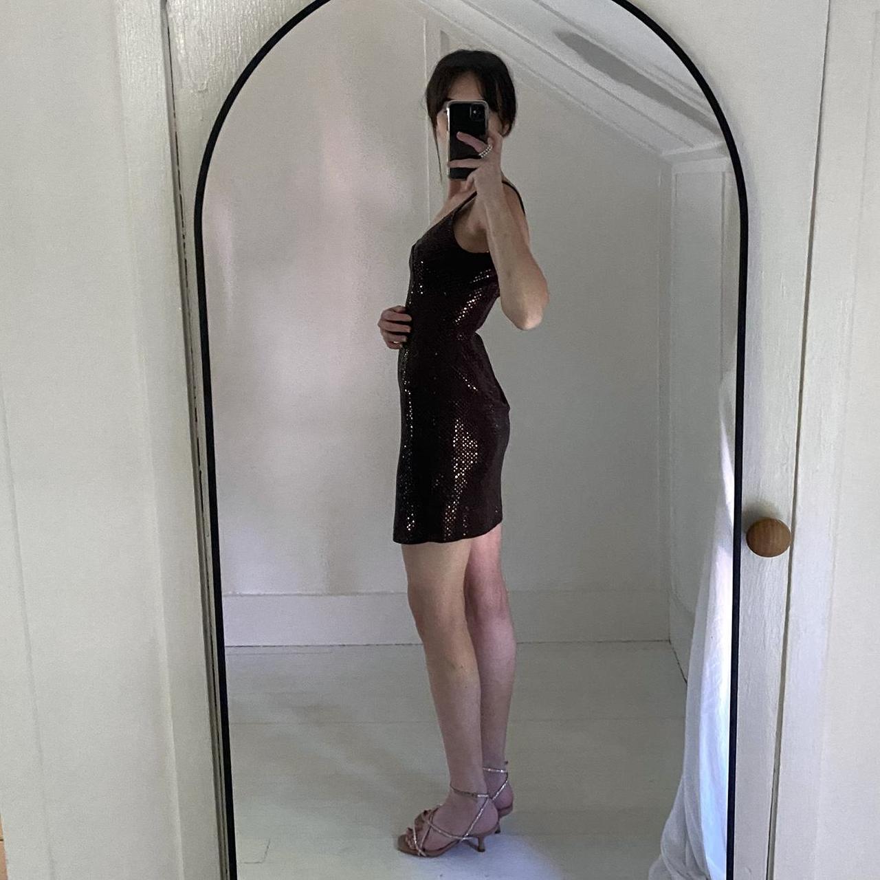 Hugo Buscati Collection Vintage 90s Metallic Sequin Mini Dress Size 2