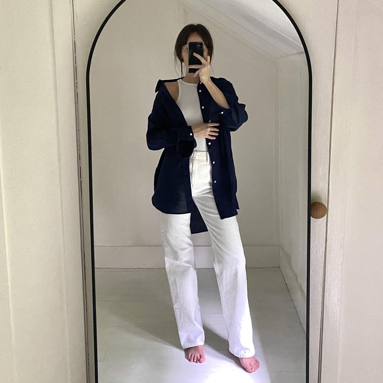 Polo Ralph Lauren Oversized Fit Linen Shirt Newport Navy NWT Size M