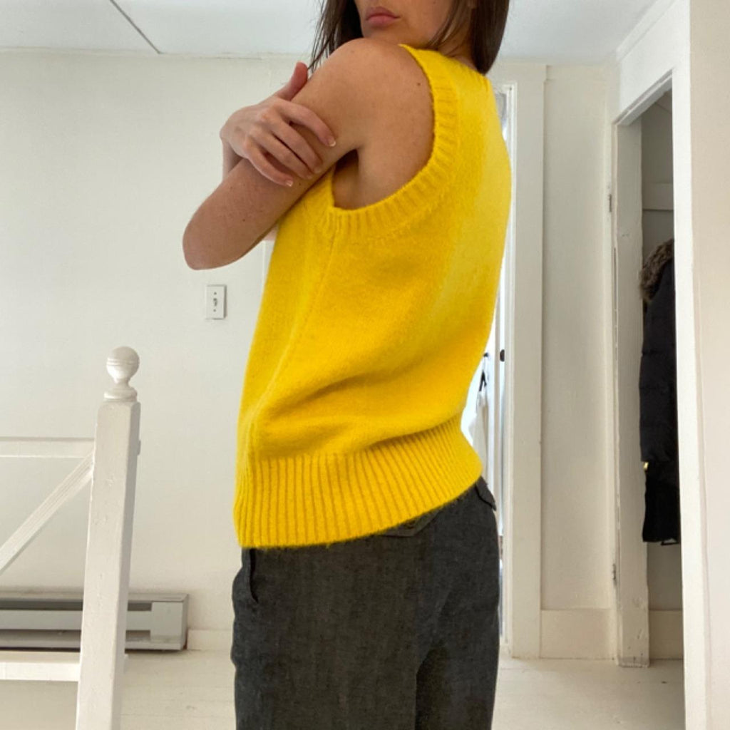 Soeur Namaste Wool Sweater Vest Pullover in Yellow Size 1
