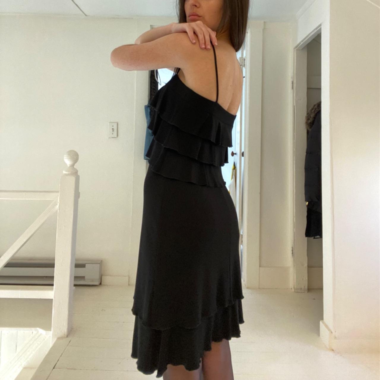 ABS by Allen Schwartz Vintage Y2K Tiered Overlay Bow Accent Dress Size P