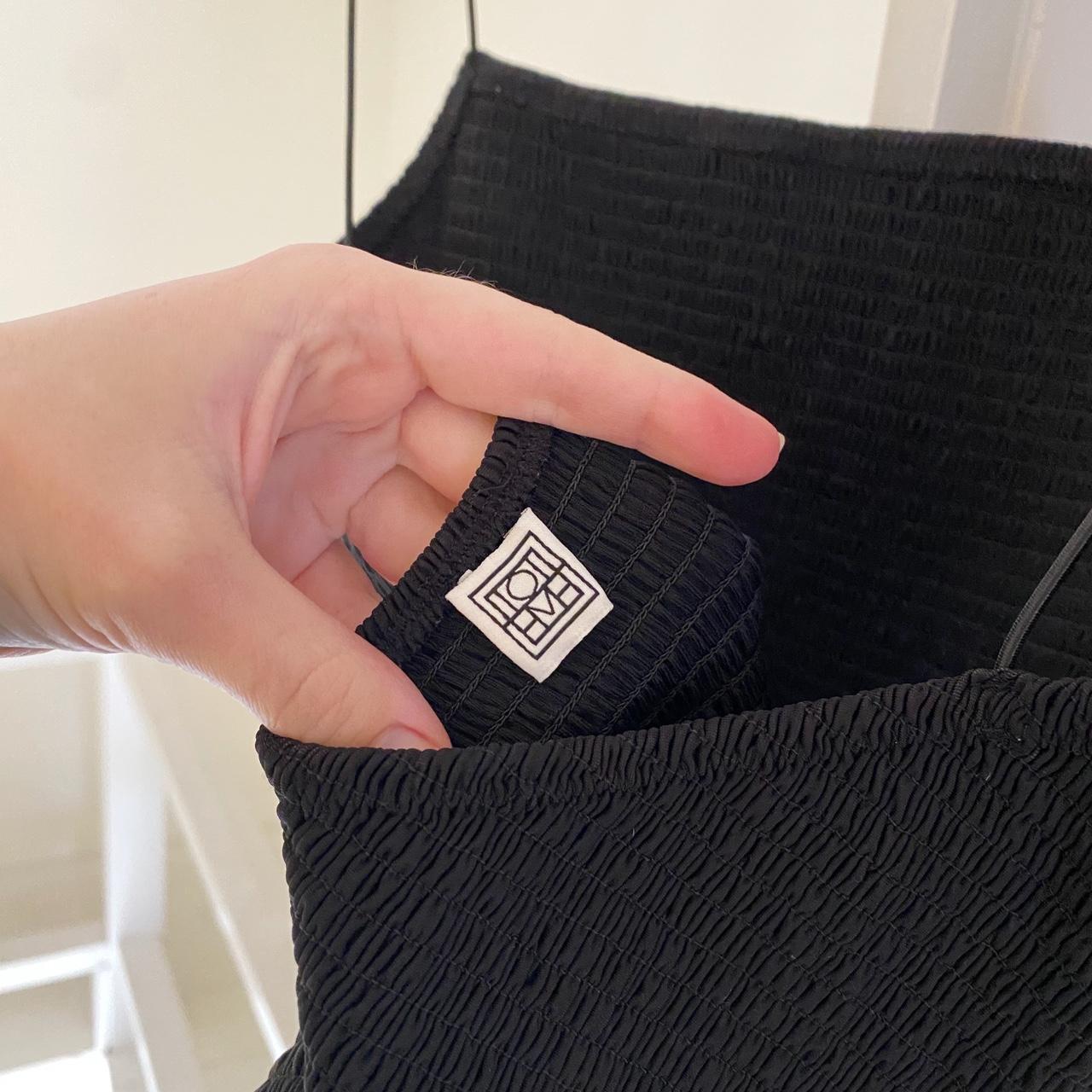 Toteme One Piece Smocked Swimsuit in Black Size XL