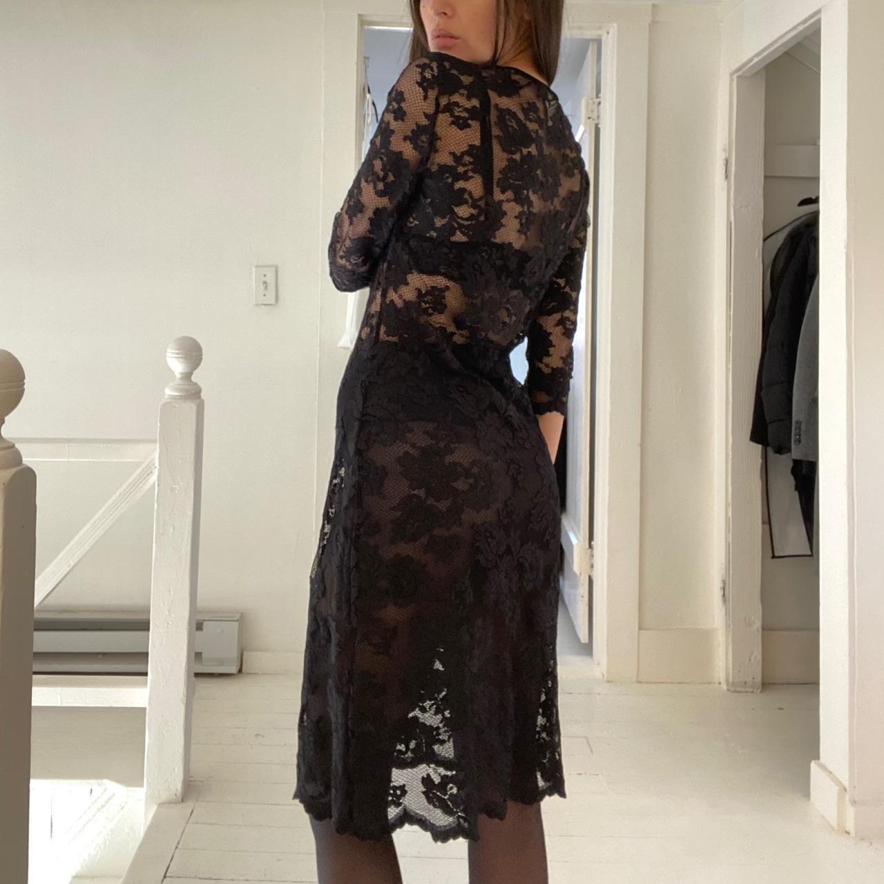 ABS By Allen Schwartz Vintage Y2K Sheer Lace Pencil Dress Size P Romy Cecile Collective ABS By Allen Schwartz Vintage Y2K Sheer Lace Pencil Dress Size P Romy Cecile Collective
