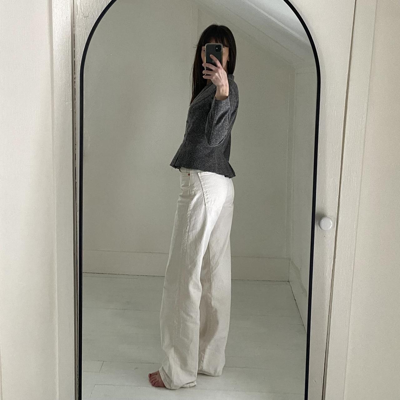 Worthington Vintage Y2K Herringbone Peplum Crop Blazer Size PS