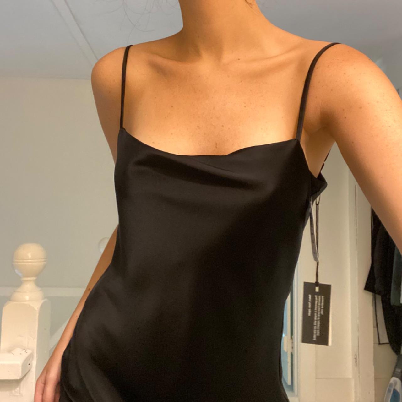 Babaton / Aritzia Encore Satin Mini Slip Dress in Black NWT Size XS