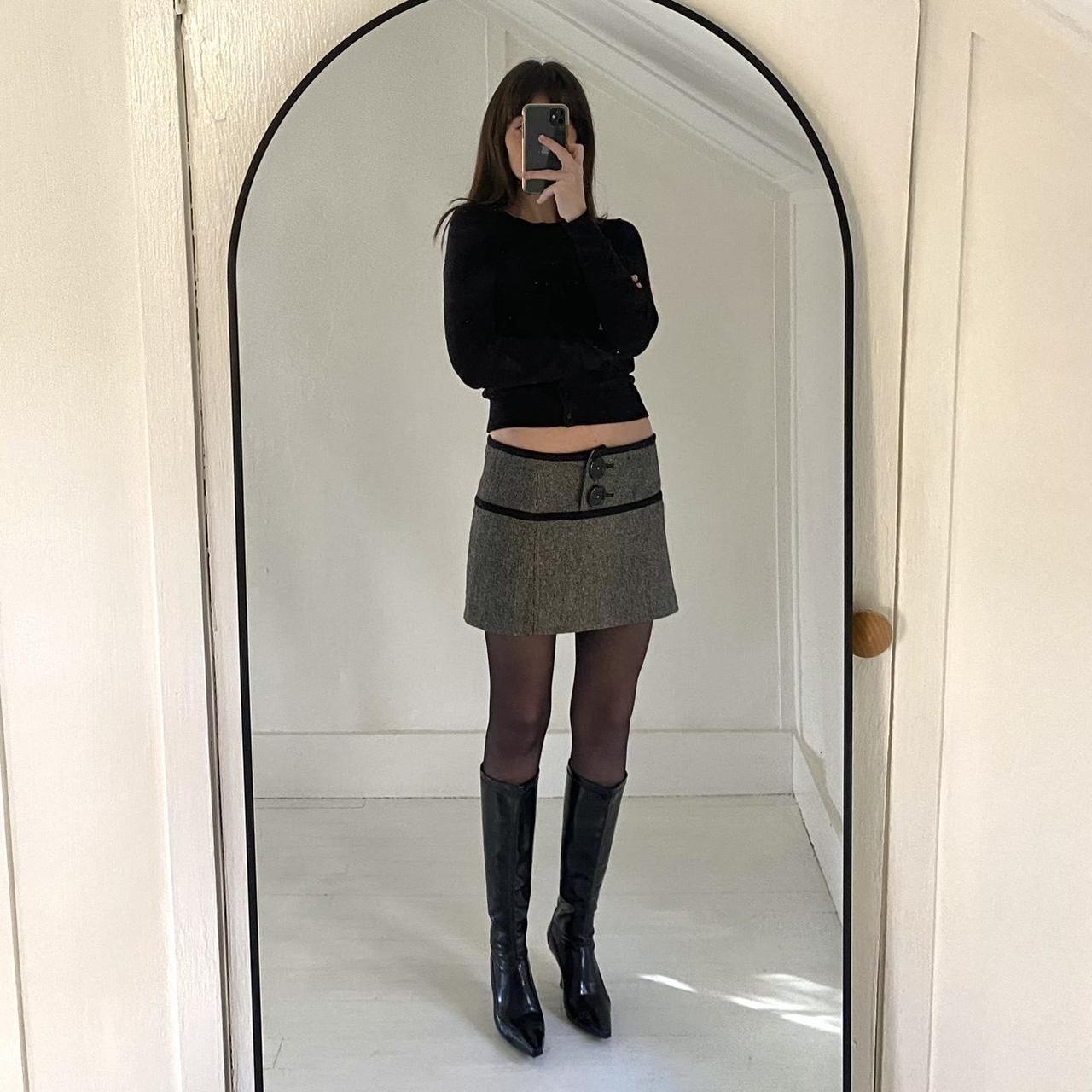 DKNY Jeans Vintage Y2K Tweed Low Rise Mini Skirt Size 9