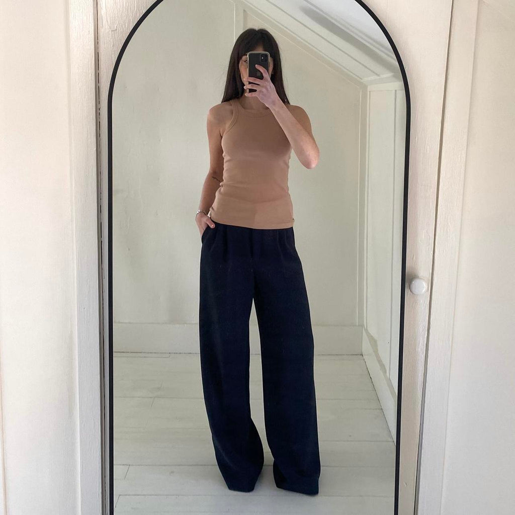 Toteme Organic Cotton Curved Rib Tank in Caramel Size S