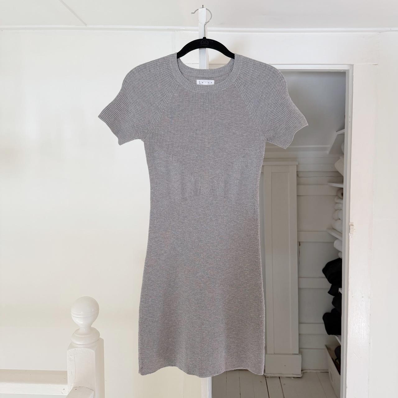 Leith Metallic Ribbed Knit Mini Dress Size S