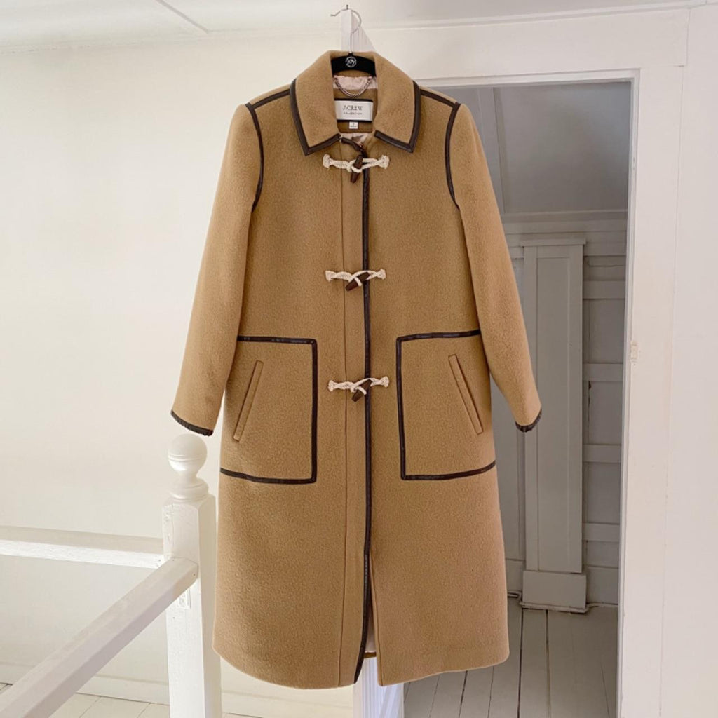 J. Crew Collection Toggle Coat Soft Brown Italian Fall Blanket Wool Size 4