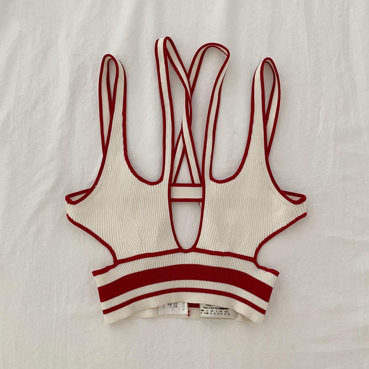 Hanwen New York Ribbed Knit Fitted X Bra Top Size XS