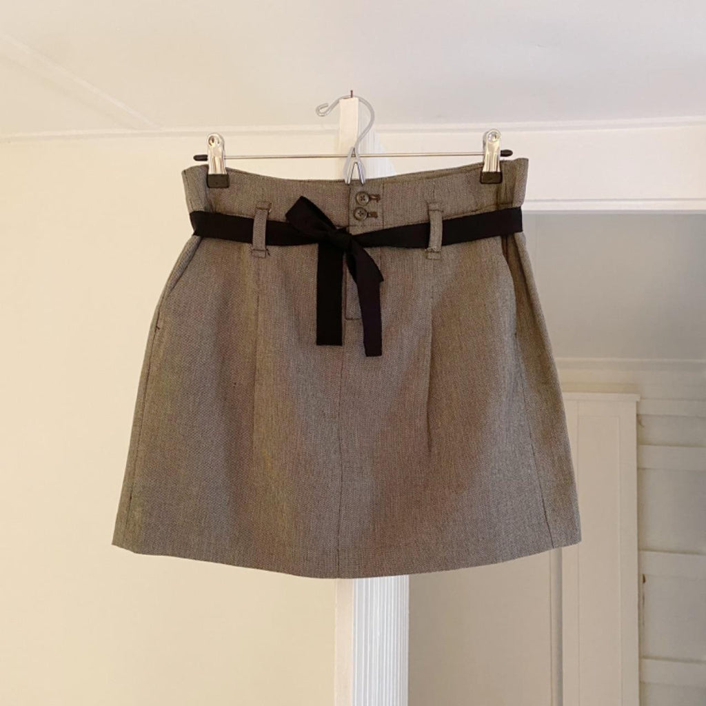 Gap Vintage Y2K Wool Belted Mini Skirt Size 1