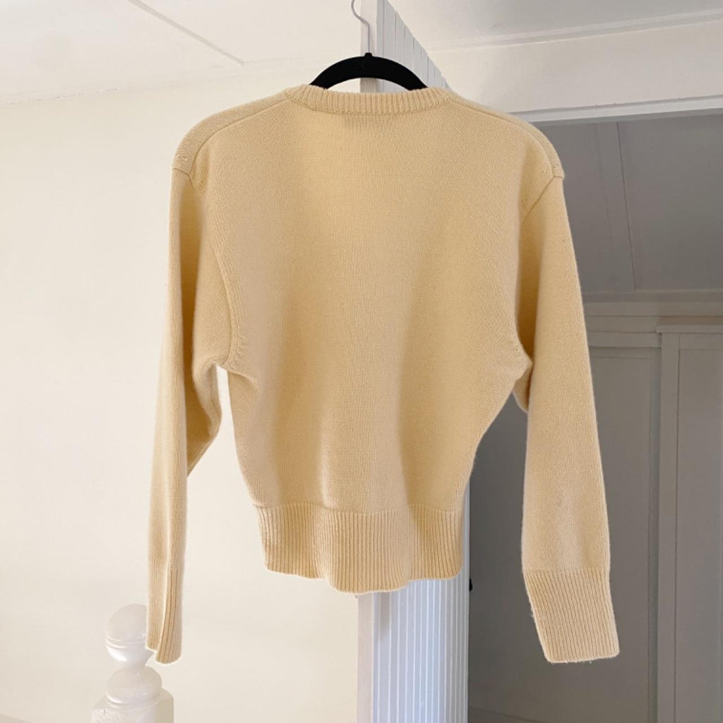 Blossom Wool Cashmere Knit Scoop Neck Sweater Size S
