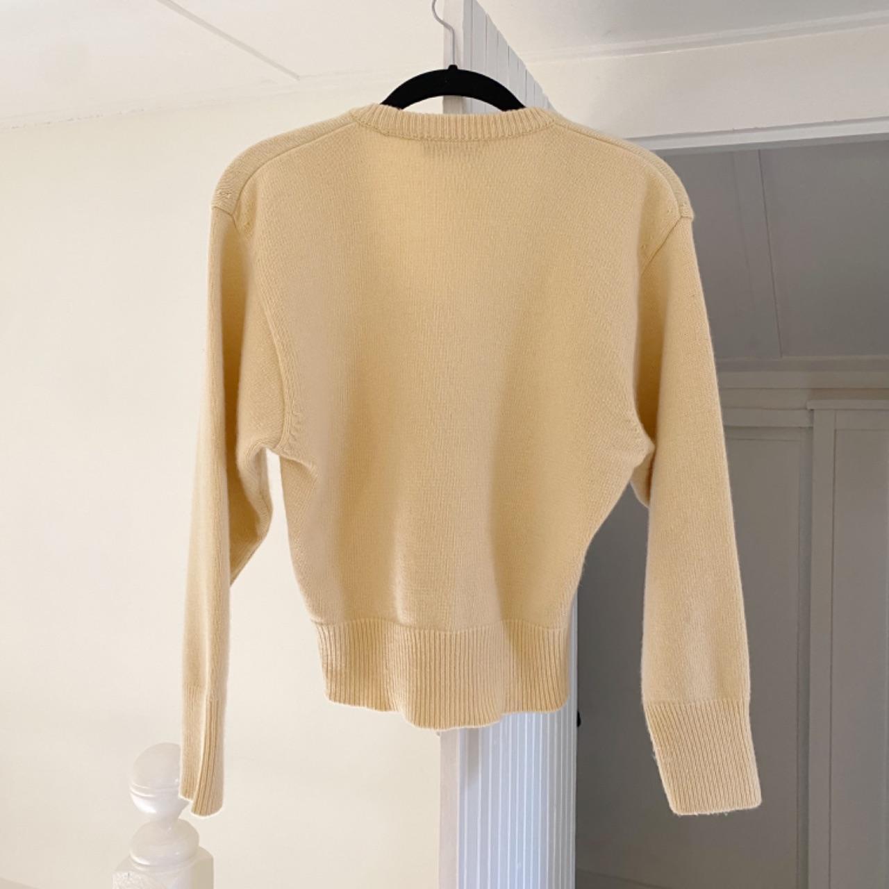 Blossom Wool Cashmere Knit Scoop Neck Sweater Size S