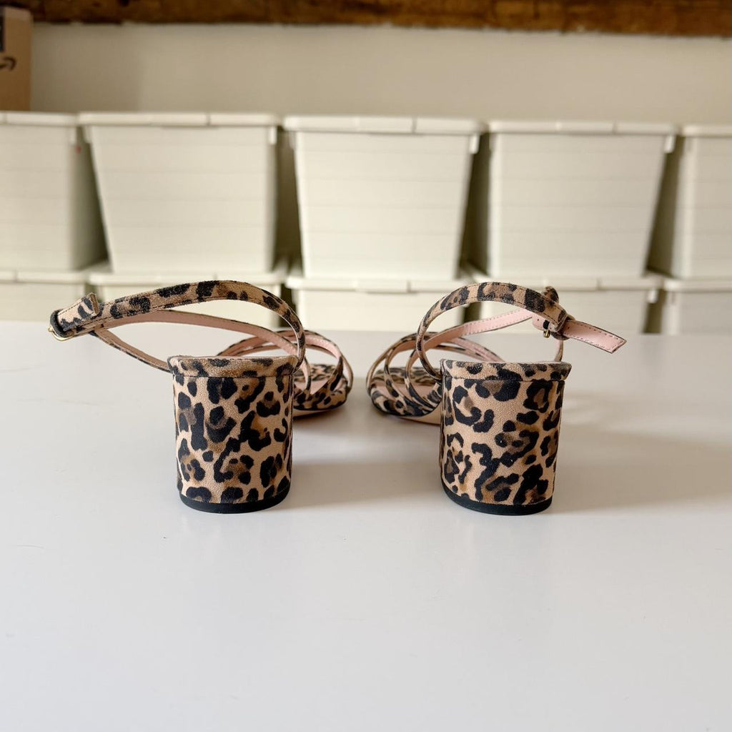 J. Crew Odette Strappy Sandals in Leopard Suede NWOT Size 10