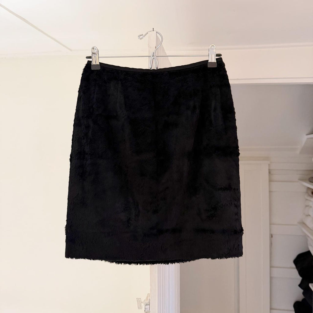 Tahari Vintage 90s Faux Fur Mini Pencil Skirt Size 6