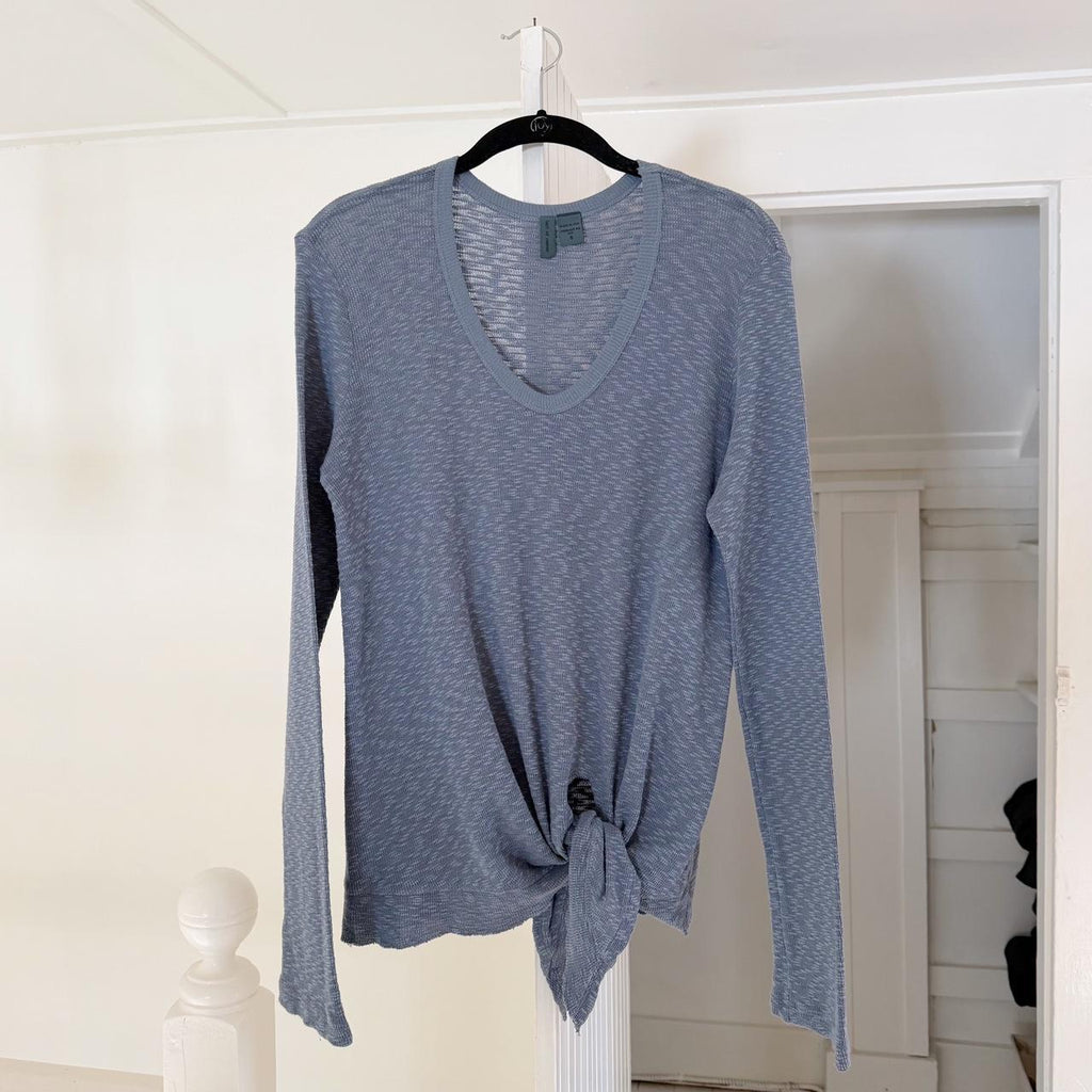 Left of Center / Anthropologie Knot Front Marled Knit Top Size S