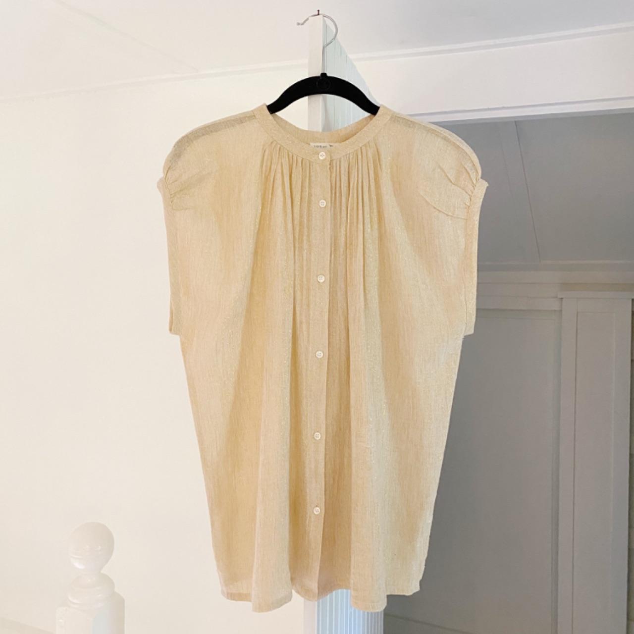 Soeur Voisine Metallic Button Up Shirt Size FR 40