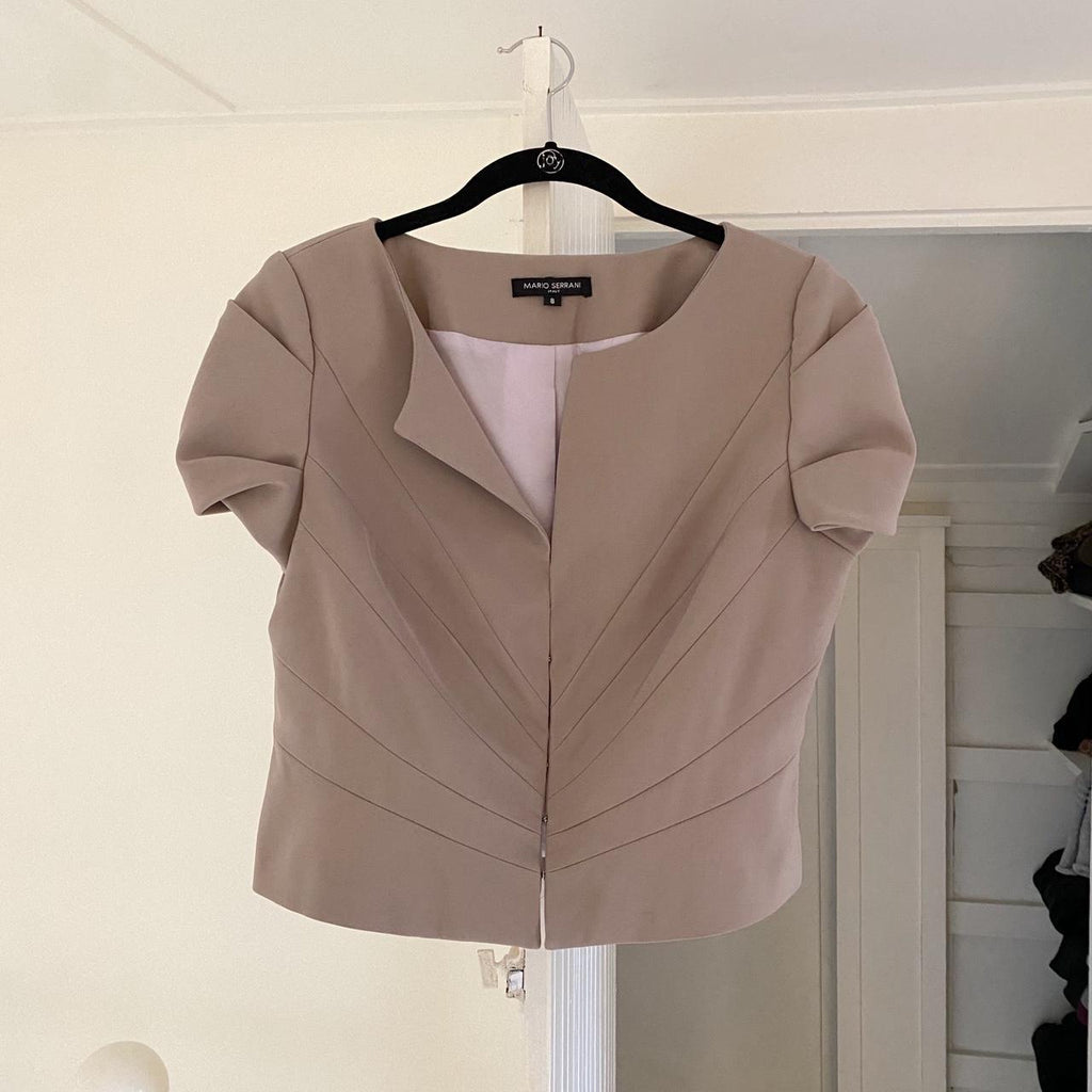 Mario Serrani Italy Hook & Eye Paneled Blazer Jacket Size 8