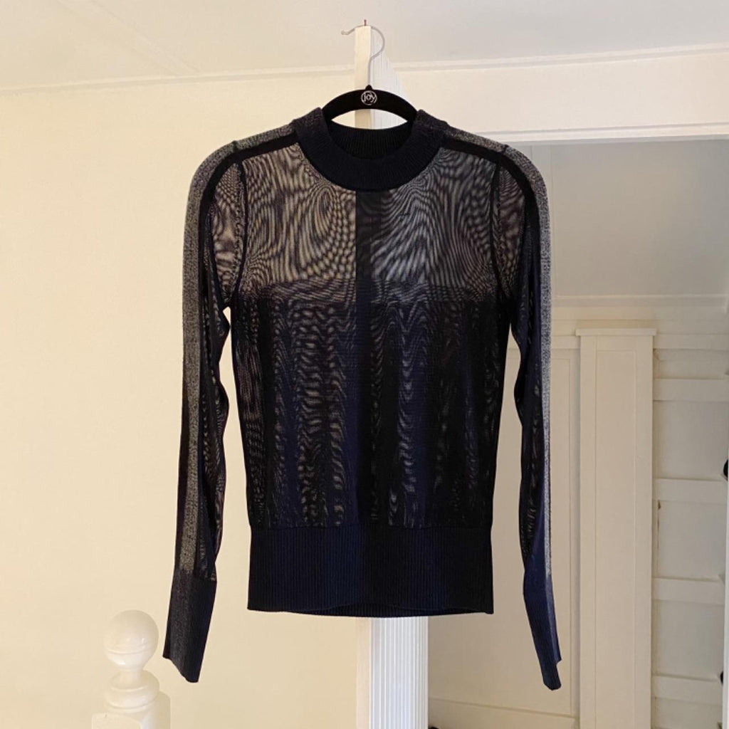 Sportmax Sheer Mesh Mock Neck Top Size XS