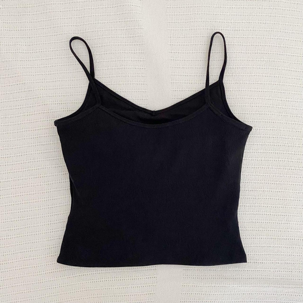 GapFit Blackout Rib Cami in True Black Size S Tall